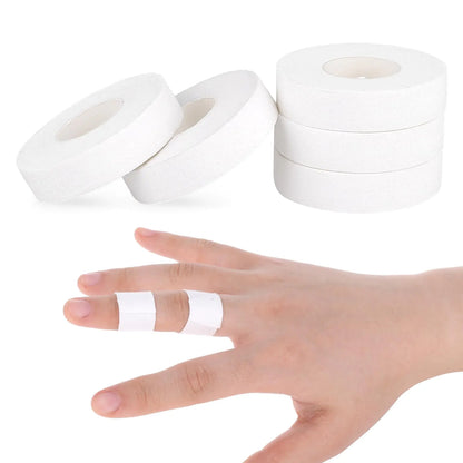 Finger Tape 5Rolls White Extra Strong 0.6 Inch X 32 Feet Athletic Tape for Fingers Toes Football Wrist Tape Golf Finger Tape Volleyball Finger Tape for Outdoor Sports Climbing Weight Lifting Football