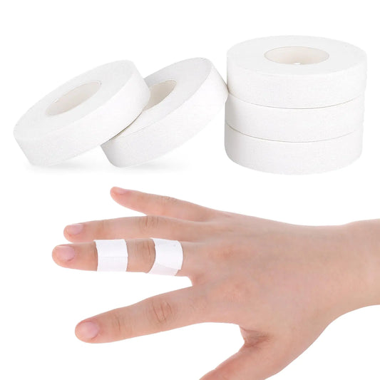 Finger Tape 5Rolls White Extra Strong 0.6 Inch X 32 Feet Athletic Tape for Fingers Toes Football Wrist Tape Golf Finger Tape Volleyball Finger Tape for Outdoor Sports Climbing Weight Lifting Football