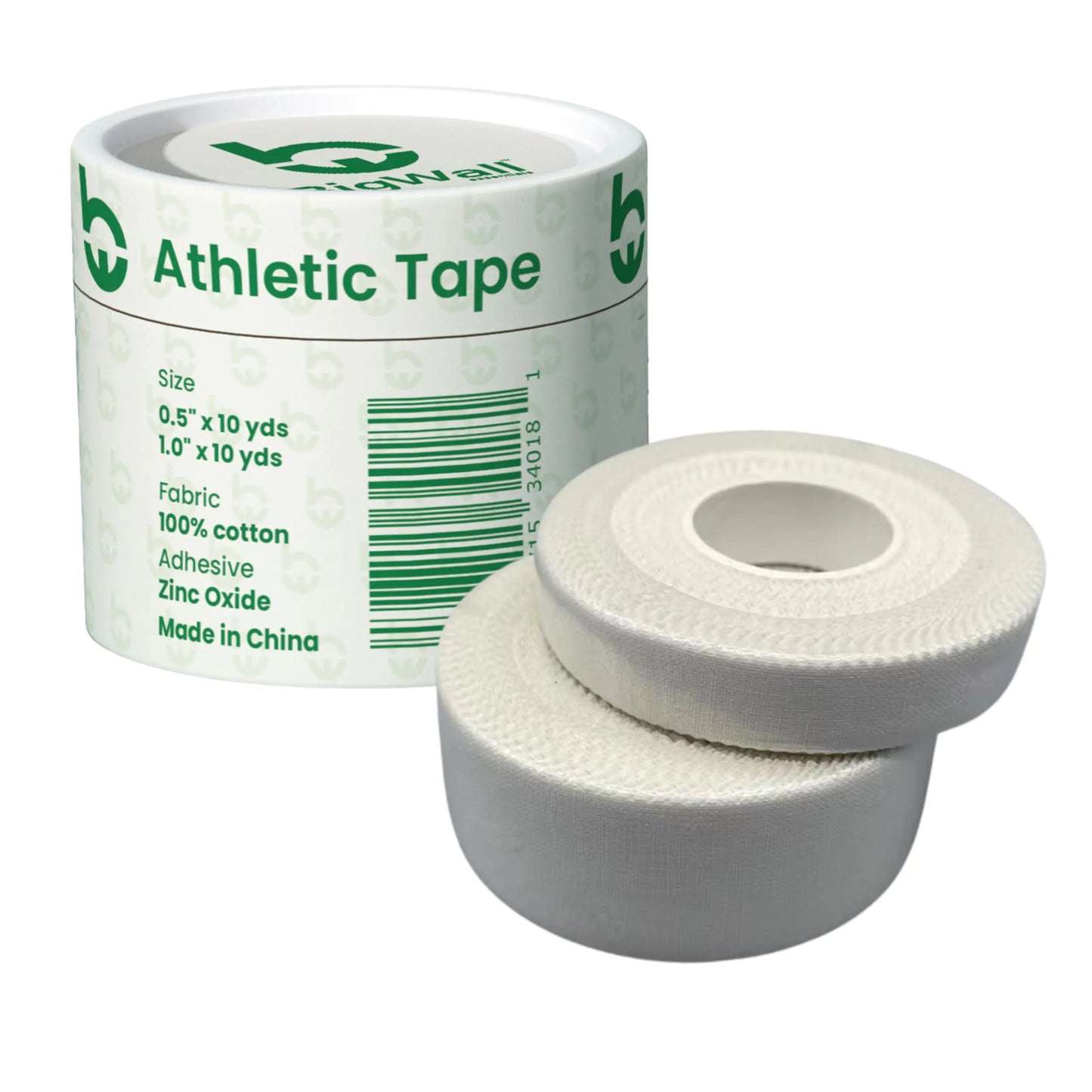 Athletic Finger Tape - Sports Tape for Skin Protection - 100% Cotton & Zinc Oxide Tape - Protect Fingers - 2-Pack Tears Easily with Strong Stick - Environmentally Friendly Packaging