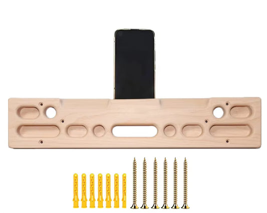 Wooden Climbing Fingerboard Climbing Hangboard Multi-Functional Can Put Mobile Phone Pull-Up Gym Equipment Indoor Fitness